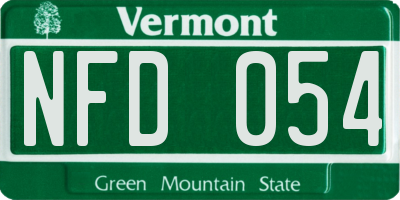 VT license plate NFD054