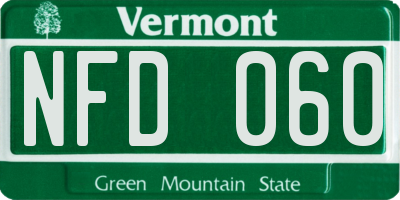 VT license plate NFD060