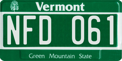 VT license plate NFD061