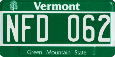 VT license plate NFD062