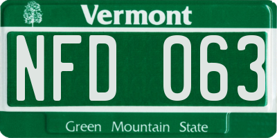 VT license plate NFD063