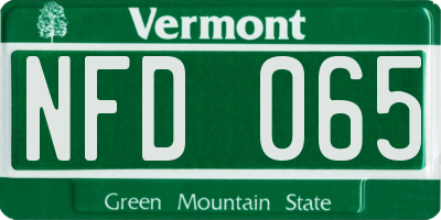 VT license plate NFD065