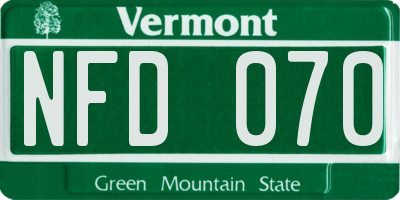 VT license plate NFD070
