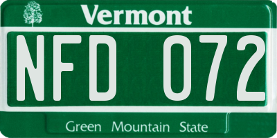 VT license plate NFD072