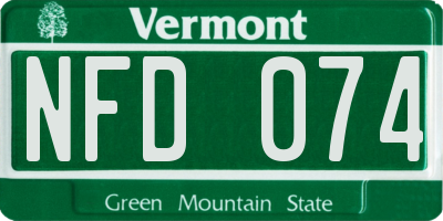 VT license plate NFD074