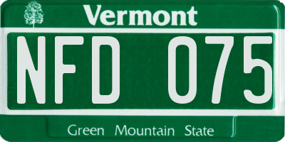 VT license plate NFD075