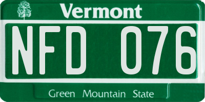 VT license plate NFD076