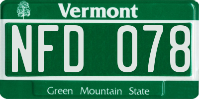 VT license plate NFD078