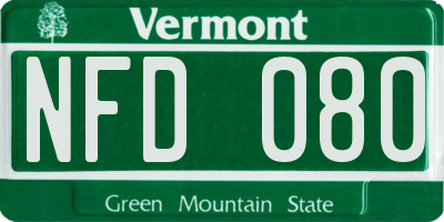 VT license plate NFD080