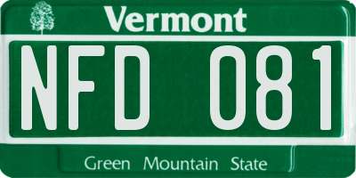 VT license plate NFD081