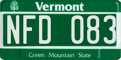 VT license plate NFD083
