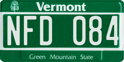 VT license plate NFD084