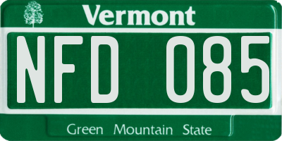 VT license plate NFD085