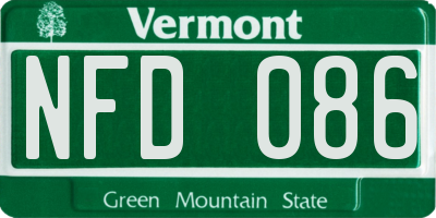 VT license plate NFD086