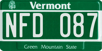 VT license plate NFD087