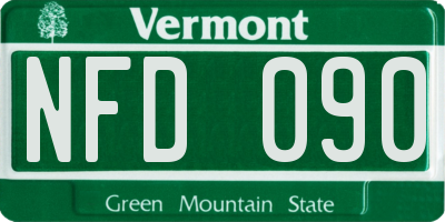 VT license plate NFD090