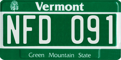 VT license plate NFD091