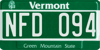 VT license plate NFD094