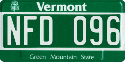 VT license plate NFD096