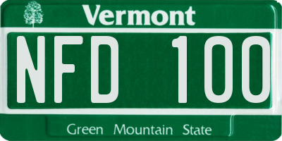 VT license plate NFD100