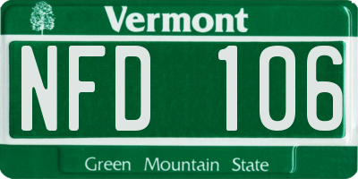 VT license plate NFD106