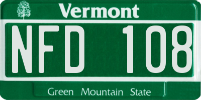 VT license plate NFD108