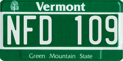VT license plate NFD109