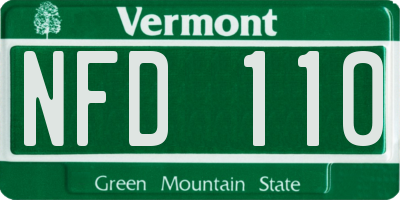 VT license plate NFD110