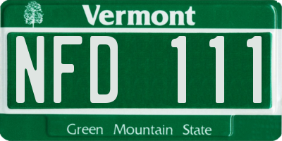 VT license plate NFD111