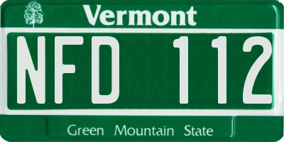 VT license plate NFD112