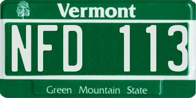 VT license plate NFD113