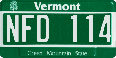 VT license plate NFD114