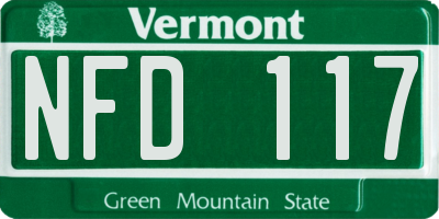 VT license plate NFD117