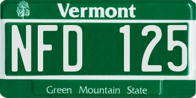 VT license plate NFD125
