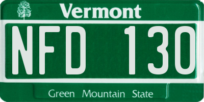 VT license plate NFD130