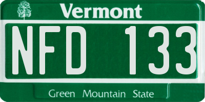 VT license plate NFD133