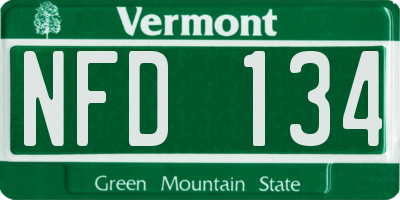 VT license plate NFD134