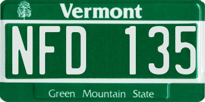 VT license plate NFD135
