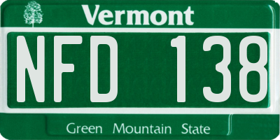 VT license plate NFD138