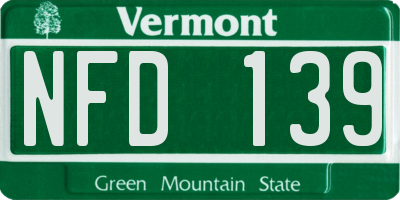 VT license plate NFD139
