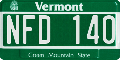 VT license plate NFD140