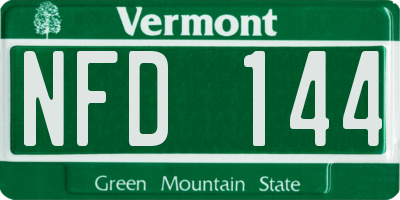 VT license plate NFD144