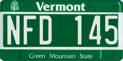 VT license plate NFD145
