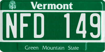 VT license plate NFD149