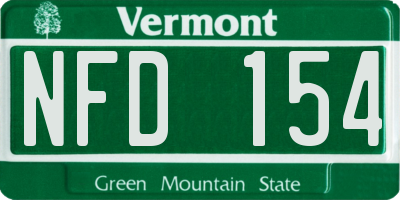 VT license plate NFD154
