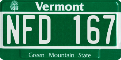 VT license plate NFD167