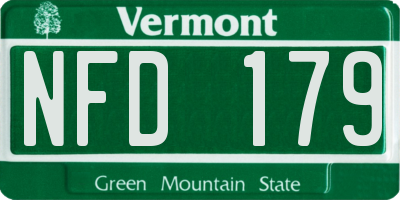 VT license plate NFD179