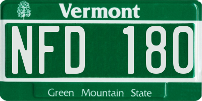 VT license plate NFD180