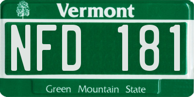 VT license plate NFD181