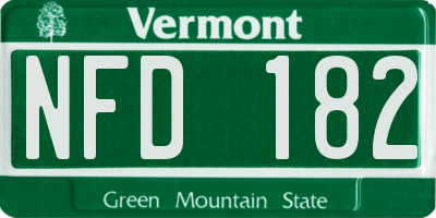 VT license plate NFD182